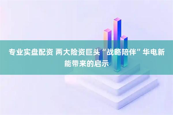 专业实盘配资 两大险资巨头“战略陪伴”华电新能带来的启示